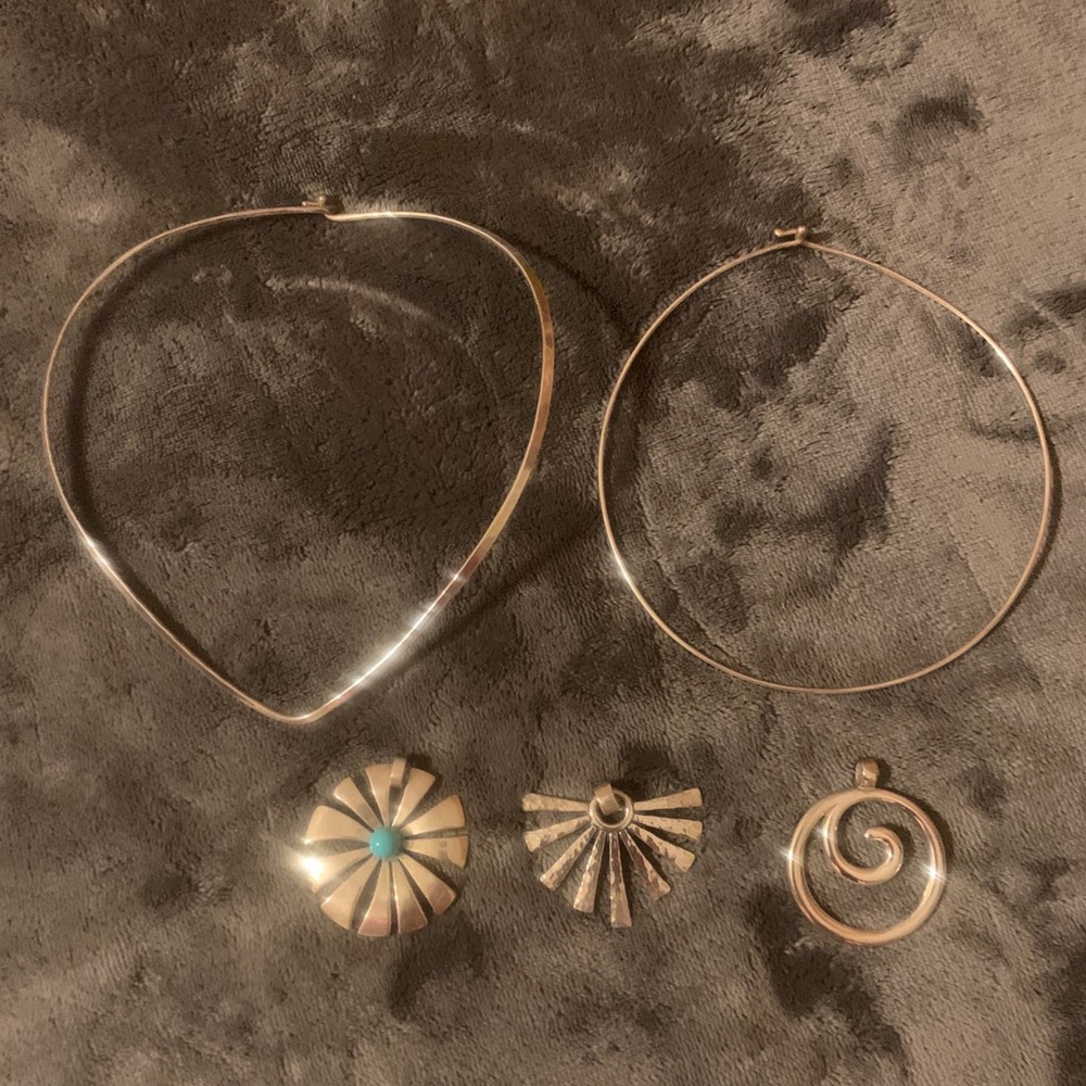James Avery neck collars and 3 pendants